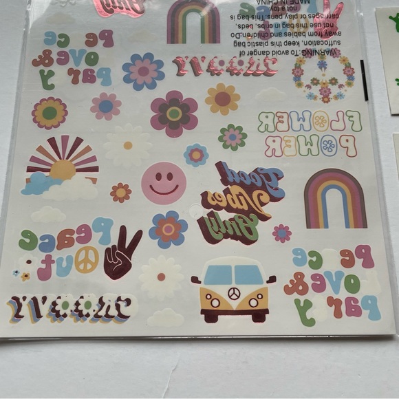 Temporary Tattoo Sheet Bundle - Retro, Groovy, Stegosaurus, Nike, Nike Frog, ACG - Picture 3 of 6